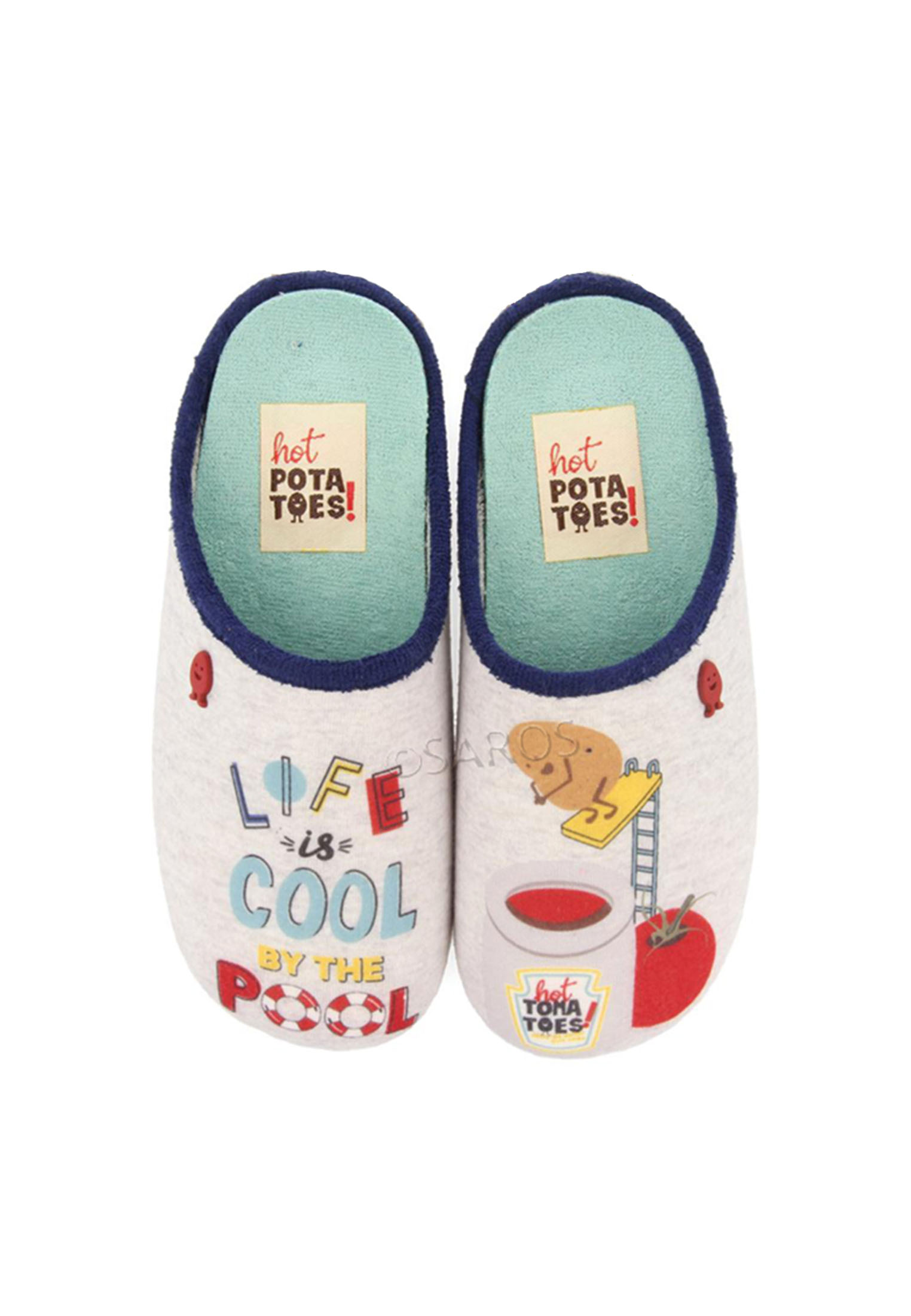 Hot Potatoes Zomer Pantoffels Bayahibe 65659 Grijs-32 maat 32