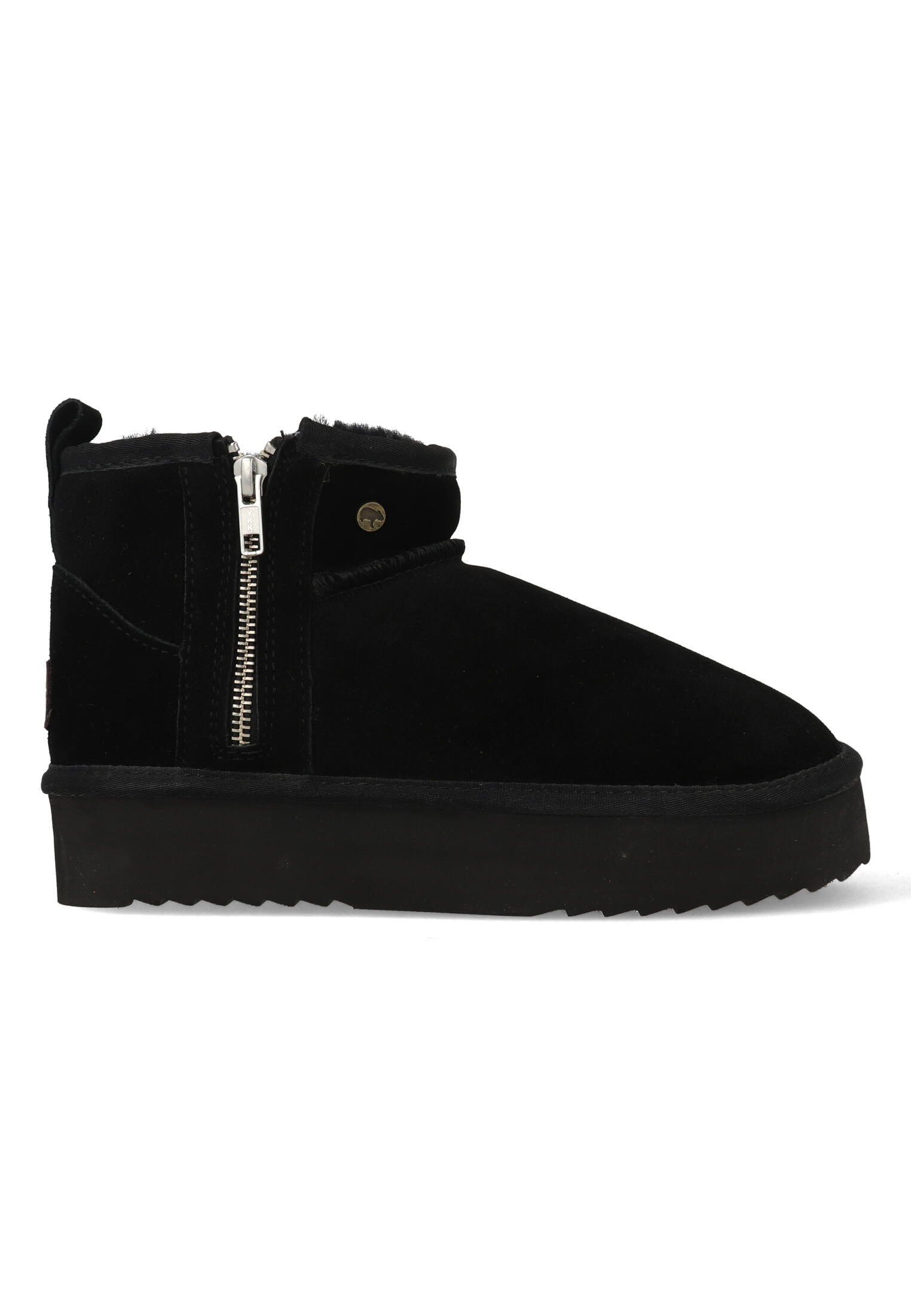 Warmbat Pantoffels Durack Plateau Zipper DRC371899 Zwart-38 maat 38 afbeelding