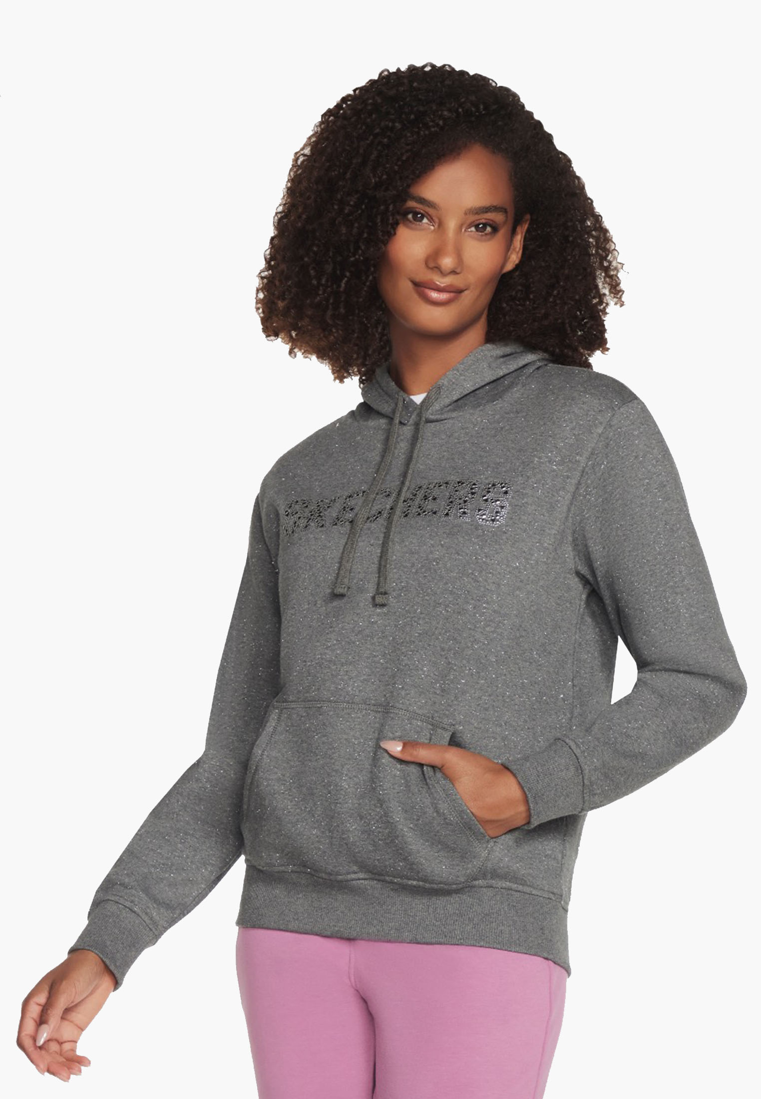 Skechers SKECH-SWEATS Shine Hoodie HD51/CCSL Grijs-XL maat XL afbeelding
